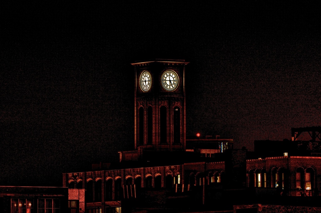 Clock Tower in Monochrome by taffy