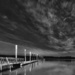 Twilight at Siltcoos Dock In Black and White by jgpittenger
