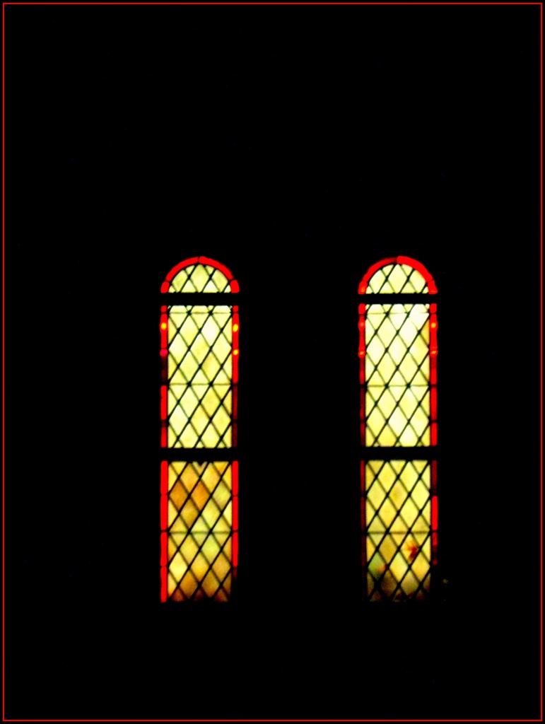 Church Windows at Night by olivetreeann