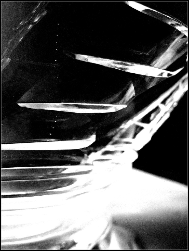 Glass Bowl in Black and White by olivetreeann