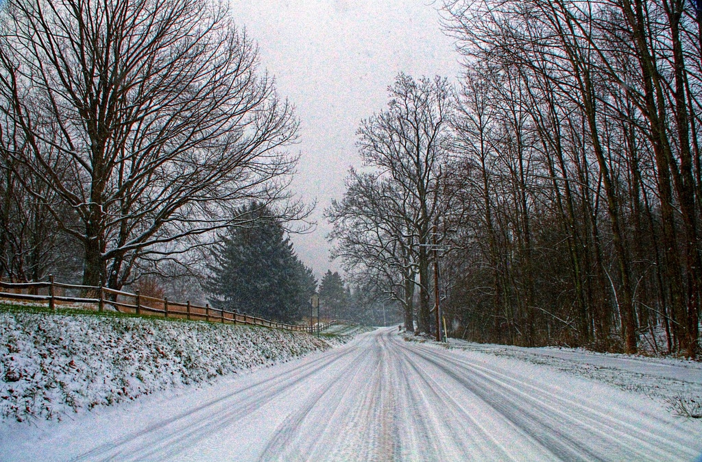 Snowy Country Road by sbolden