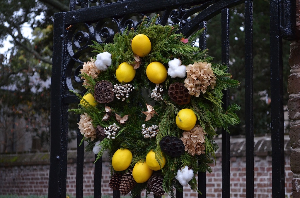 Old-fashioned Christmas wreath, Charleston, SC by congaree