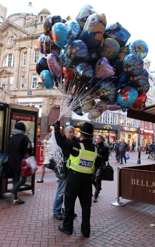 Policeman joining in The Christmas Spirit by bizziebeeme