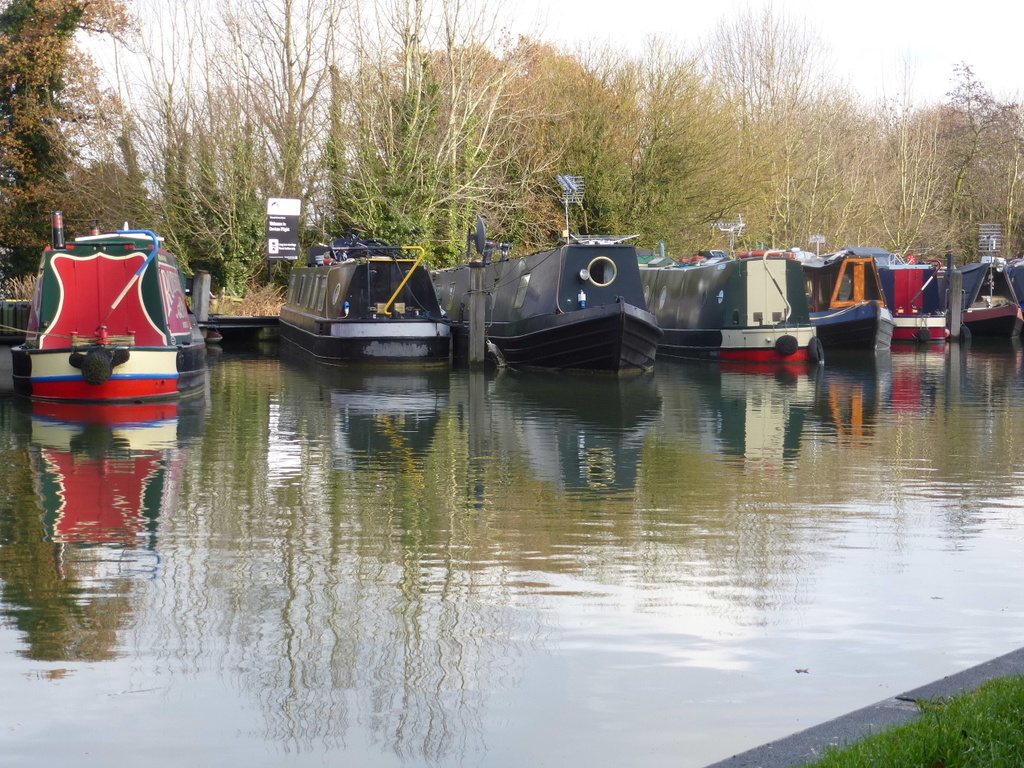 barges moored on the Kennet & Avon Canal by quietpurplehaze