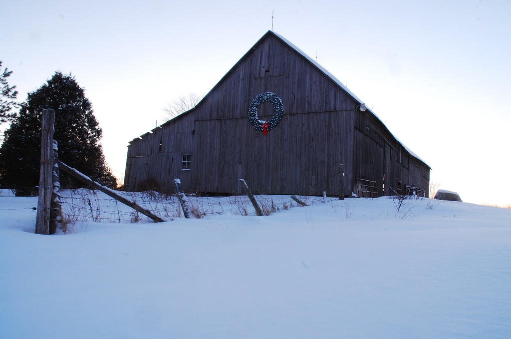 Festve Winter barn by farmreporter
