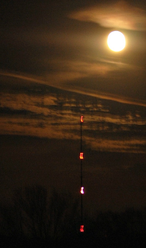 Moon Over the Satellite Tower by genealogygenie