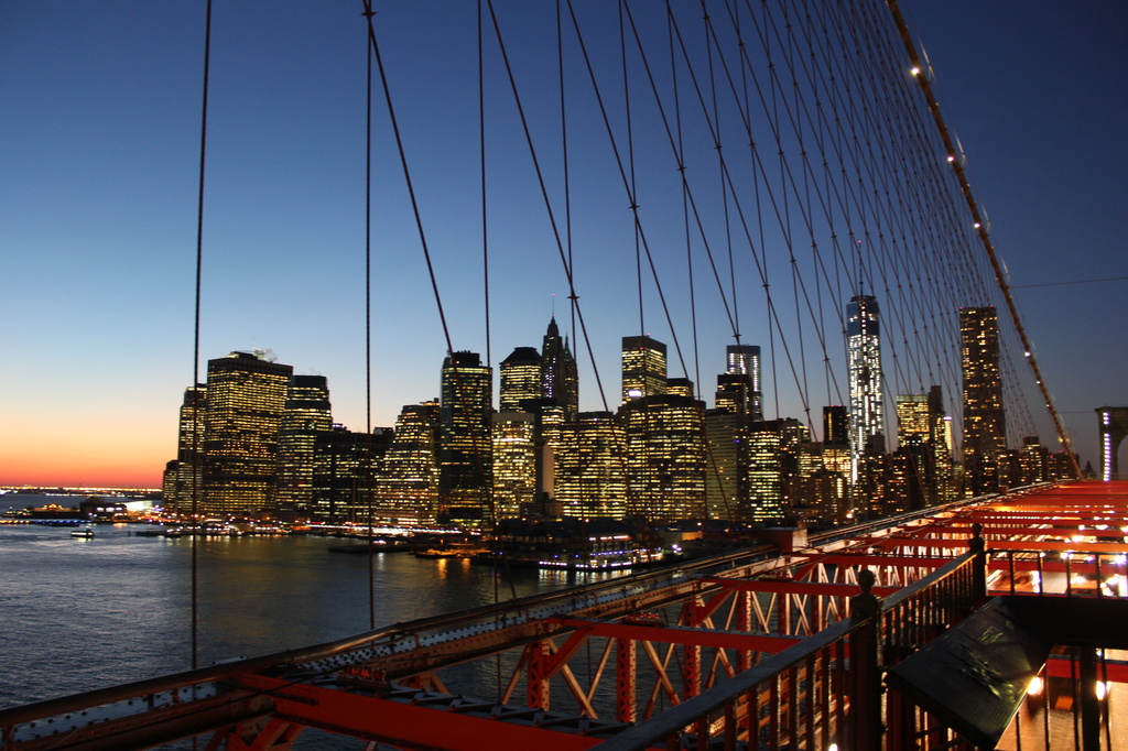 New York Skyline from Brooklyn Bridge. by jamibann
