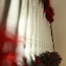 Tinsel up the stairs. by padlock