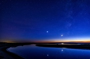 21st Dec 2013 - Siltcoos Stars, Moon, Venus Reflected 2