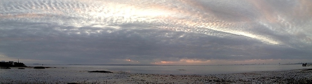 Charleston Harbor near sunset from Mt. Pleasant, SC by congaree