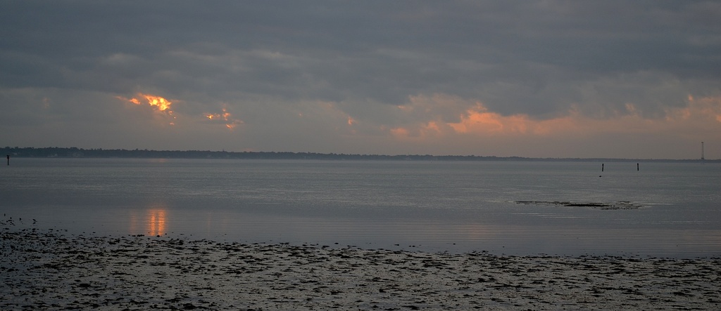 Charleston harbor near sunset, from Mount Pleasant, SC by congaree
