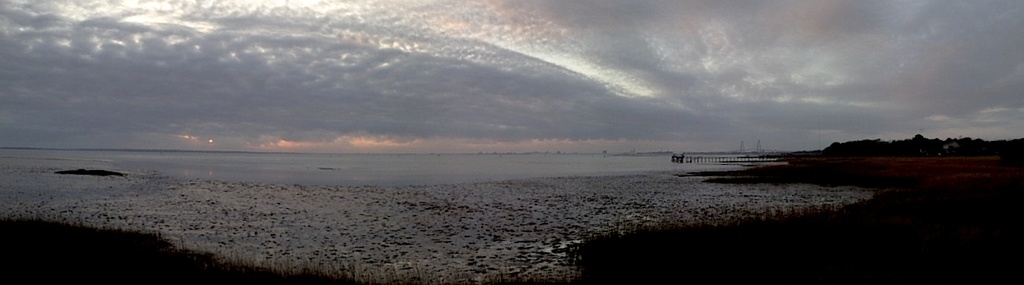 Charleston harbor near sunset, from Mount Pleasant, SC by congaree