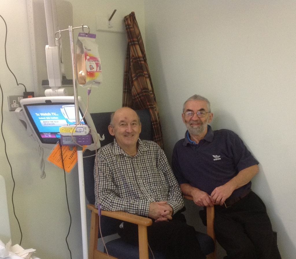 Richard visiting Rog in hospital  by foxes37