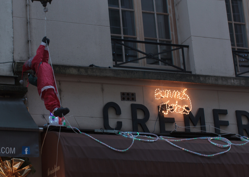 Santa Was Spotted In Paris Delivering Gifts To All. by seattle