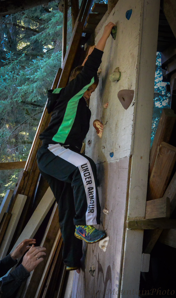 Mason On Climbing Wall  by jgpittenger