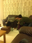 2nd Jan 2014 - Jo and Tim kissing little Amandine