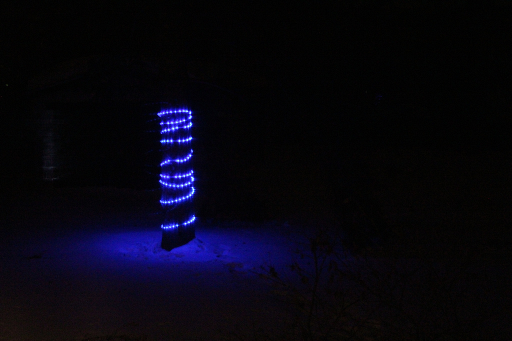 025 Blue light  on an frozen night. by hellie