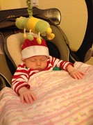 14th Dec 2013 - Sleeping through her first Christmas dinner