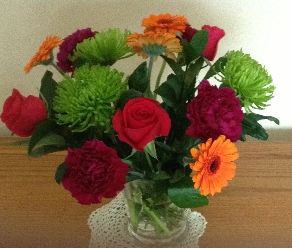 Lovely bouquet sent to Roger by 2 of our nieces by foxes37