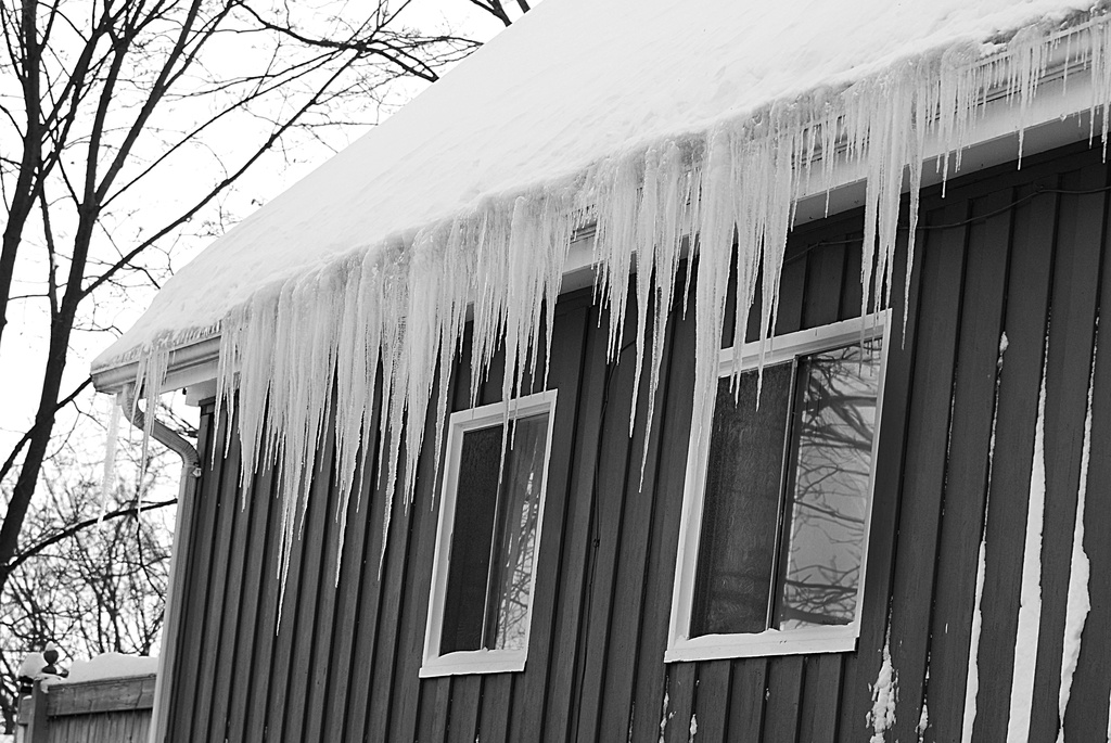 Icicles hanging from the roof! by fayefaye