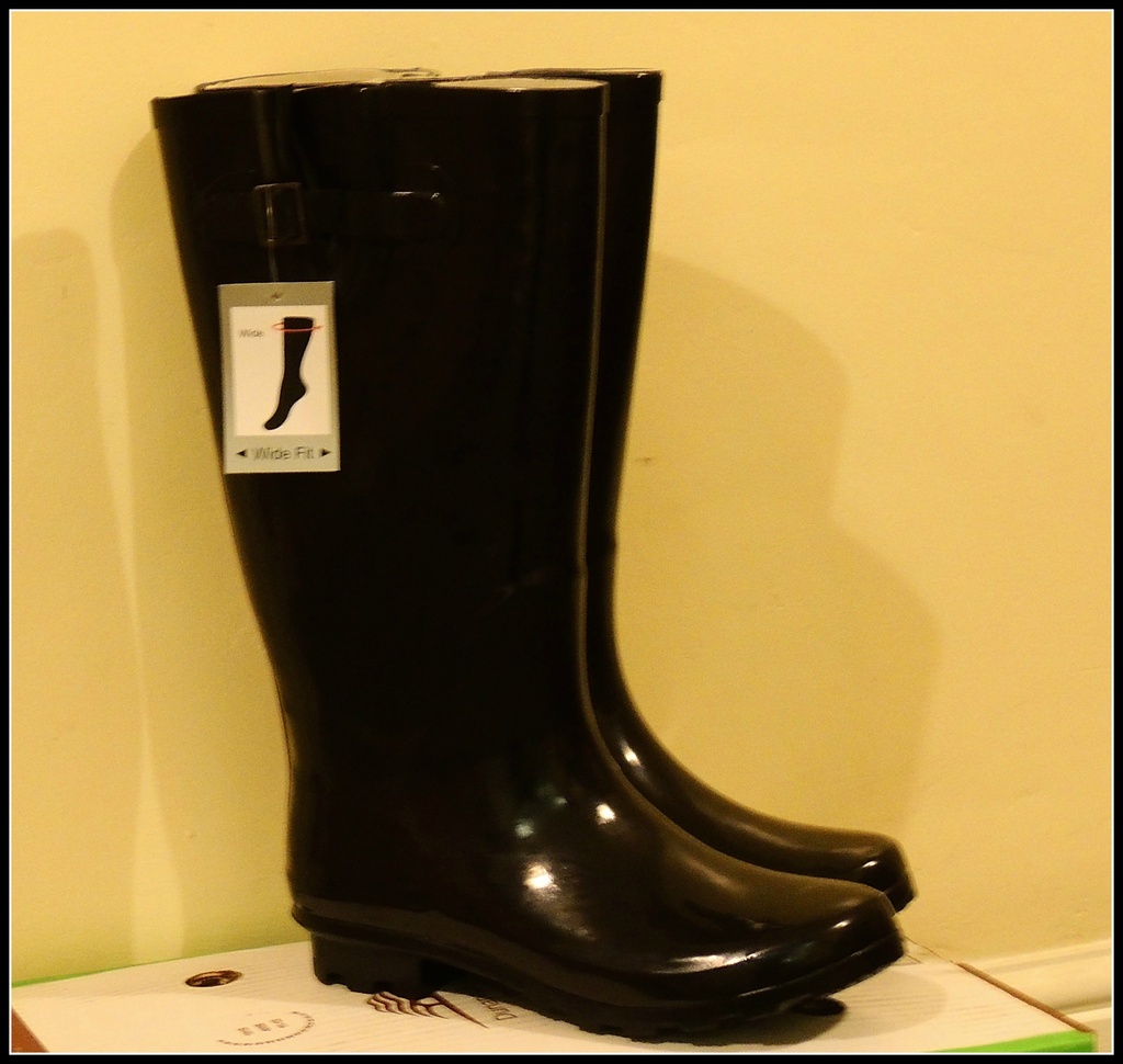 Shiny new wellie boots by rosiekind