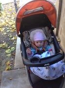 11th Jan 2014 - First ride in the jogging stroller with dad