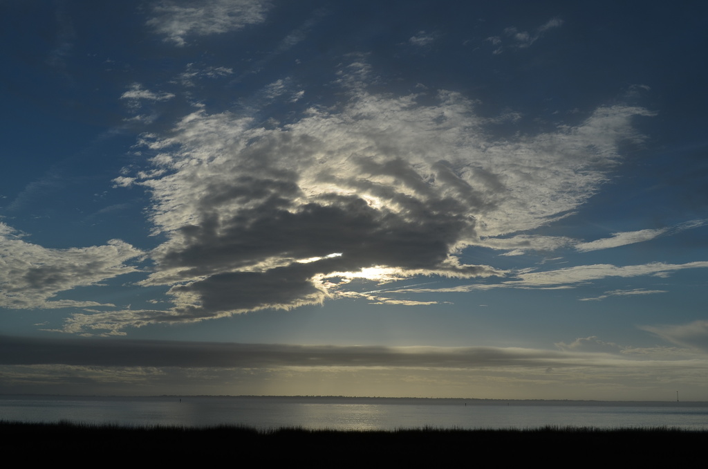 Sky and clouds over Charleston Harbor from Mount Pleasant by congaree