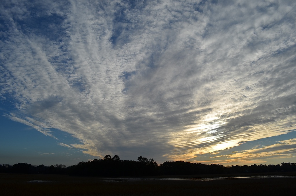 Skies over marsh, Charles Towne Landing State Historic Site, Charleston, SC by congaree