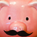 Piggy with mustache by elisasaeter