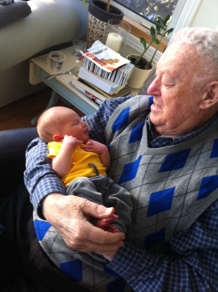 Great Grampa meets Baby Carter by dora