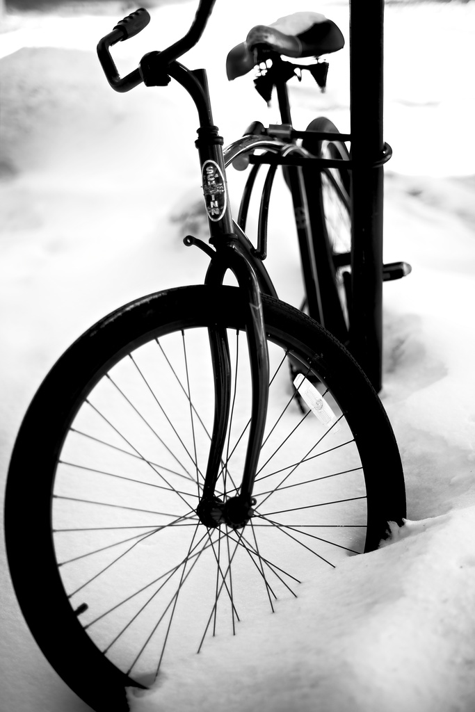 Bike in Snow, Where is Rider? by taffy