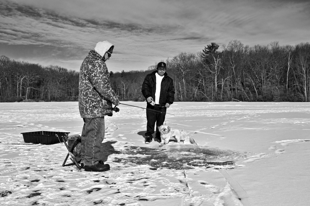 Ice Fishing with Rod and Reel by kannafoot