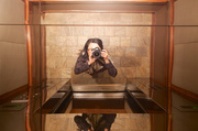 7th Feb 2014 - Selfie:  Mirrored Ceiling in Elevator