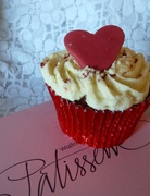 9th Feb 2014 - P1030614 fun in february word cupcake. Red velvet valentine cupcake