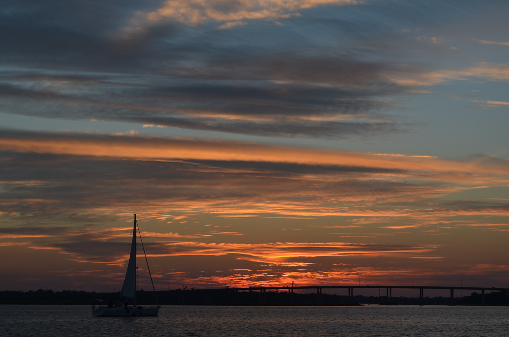 Sunset at the Battery, Charleston, SC by congaree