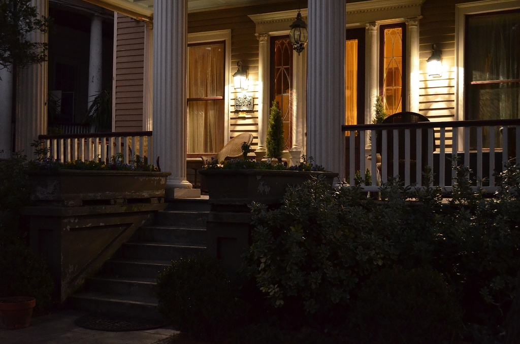 Evening porch light, Charleston, SC by congaree