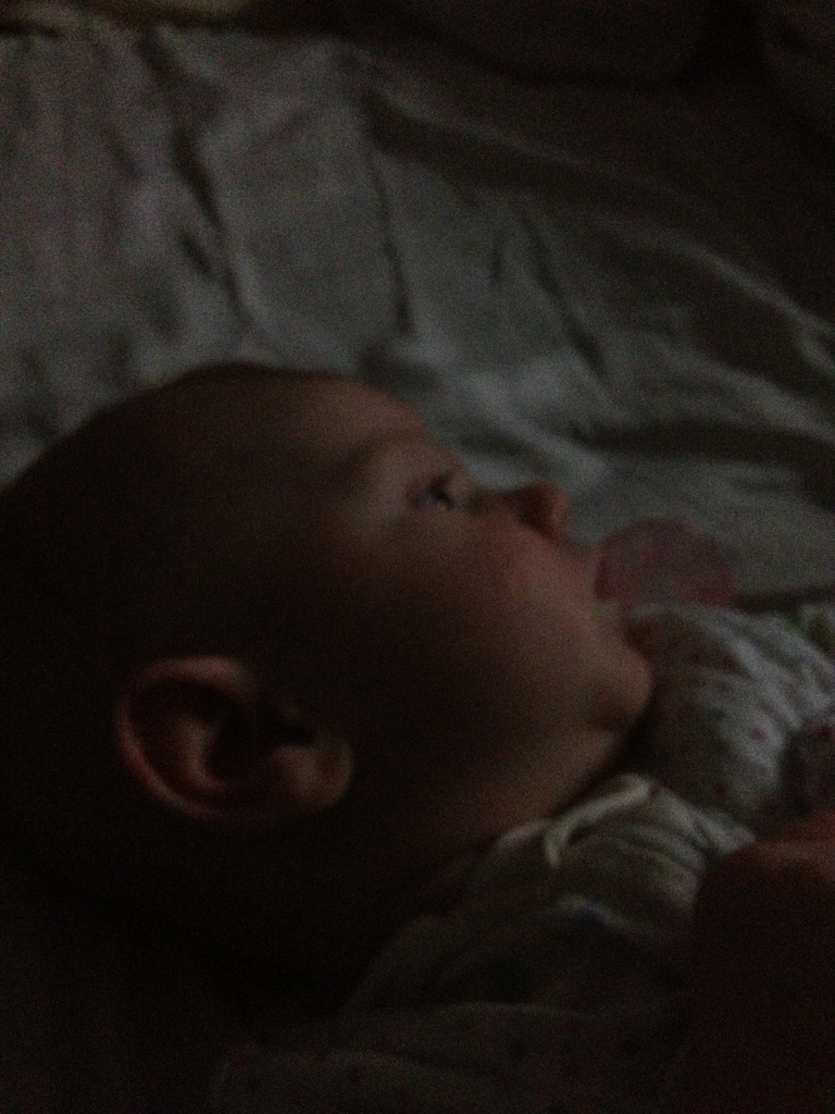 Up late watching David Letterman. We think she's teething, yawn.  by doelgerl