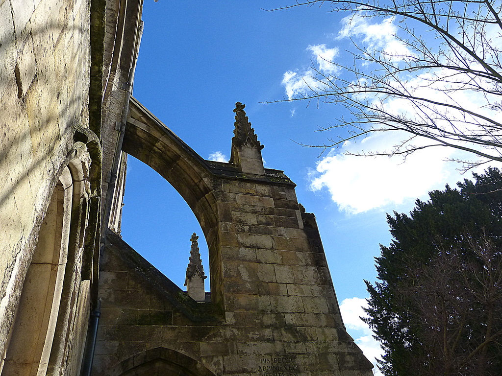 Winchester Cathedral: blue sky and buttresses by quietpurplehaze