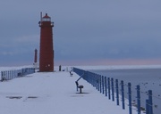 20th Feb 2014 - Muskegon Channel going out to frozen Lake Michigan