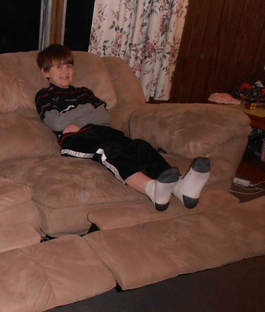 Trying out the new couch by julie