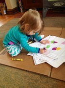 2nd Mar 2014 - Coloring (not pictured: coloring on mommy, the floor, her clothes, and her face)