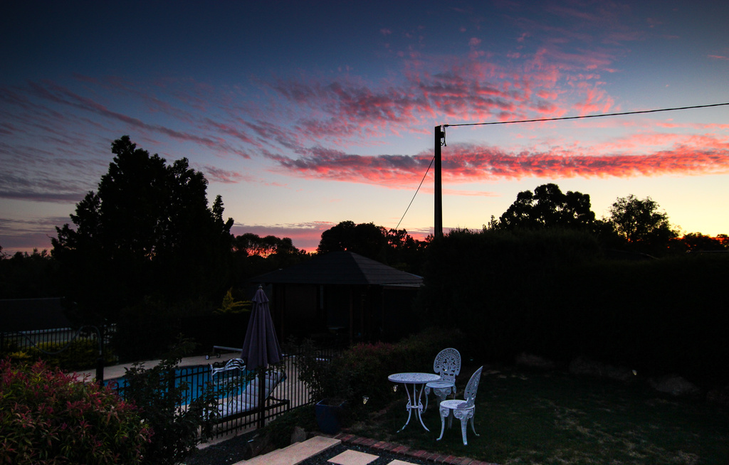 backyard sunset by flyrobin