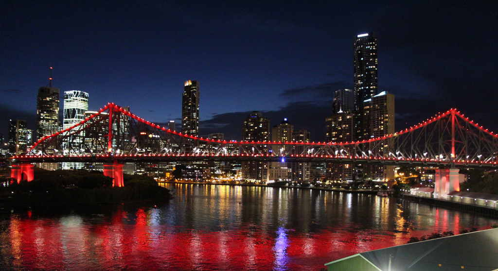 My Brisbane 5 - The Bridge lights up for Daniel by terryliv