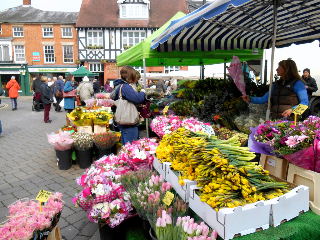 Flower stall at Leominster market... by snowy