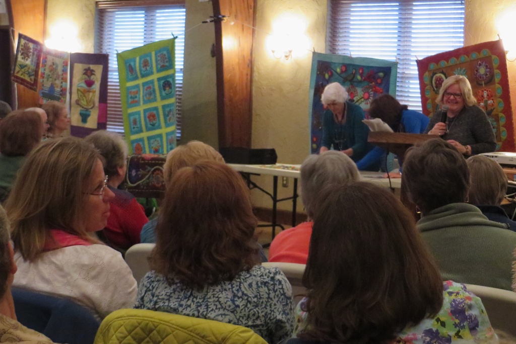 Sue at the Quilt Guild meeting by margonaut