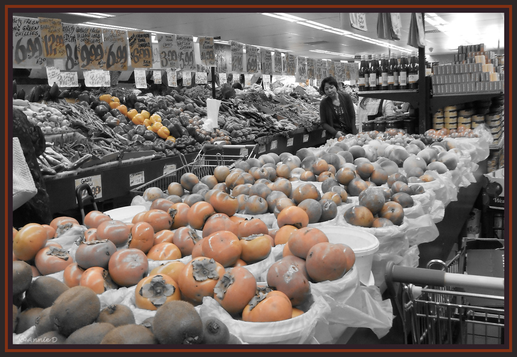 Persimmon/Fuji Fruit and SC at the market by annied