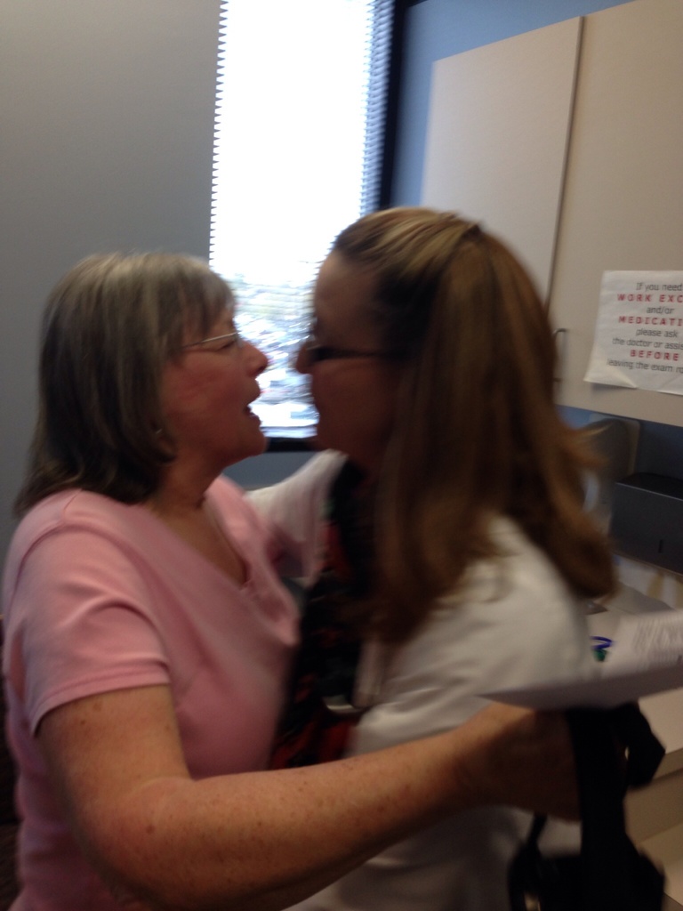 Saying bye to the dr's head nurse by prn