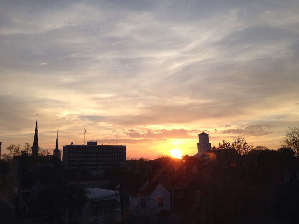 Sunset over downtown Charleston by congaree