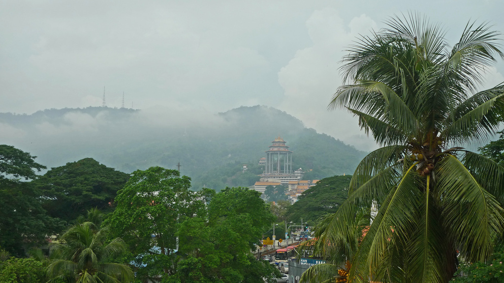 Kek Lok Si Temple with steamy rain forest by ianjb21
