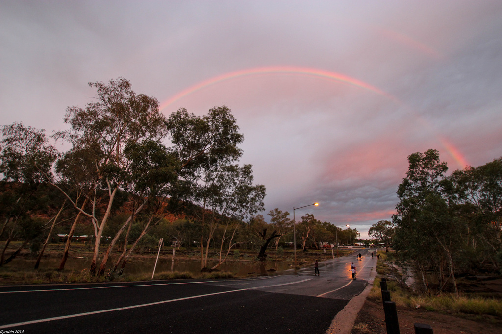 Rainbow of renewal over the flood by flyrobin